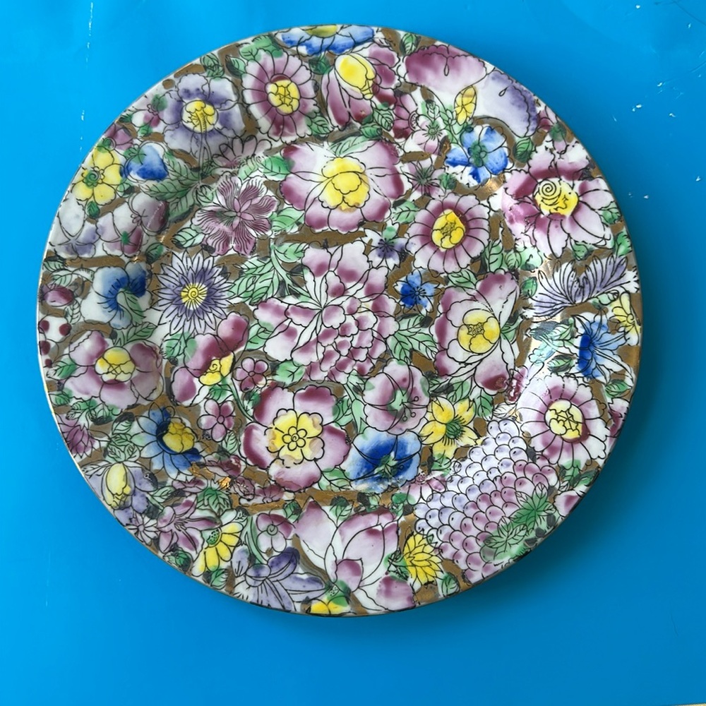 Floral Ceramic Plate - Multicolor